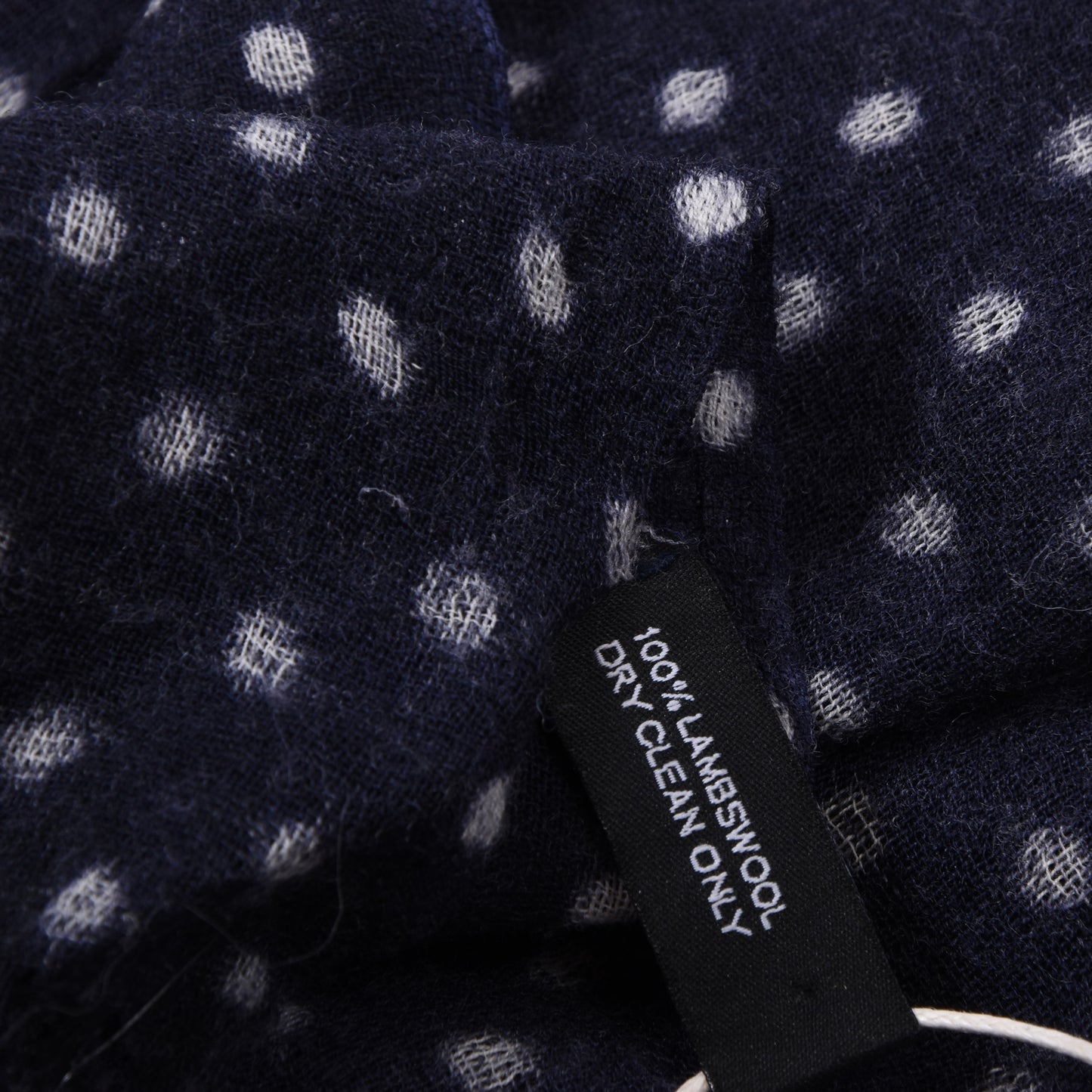 Barbour Wool Scarf ca. 200cm - Navy Polka Dots