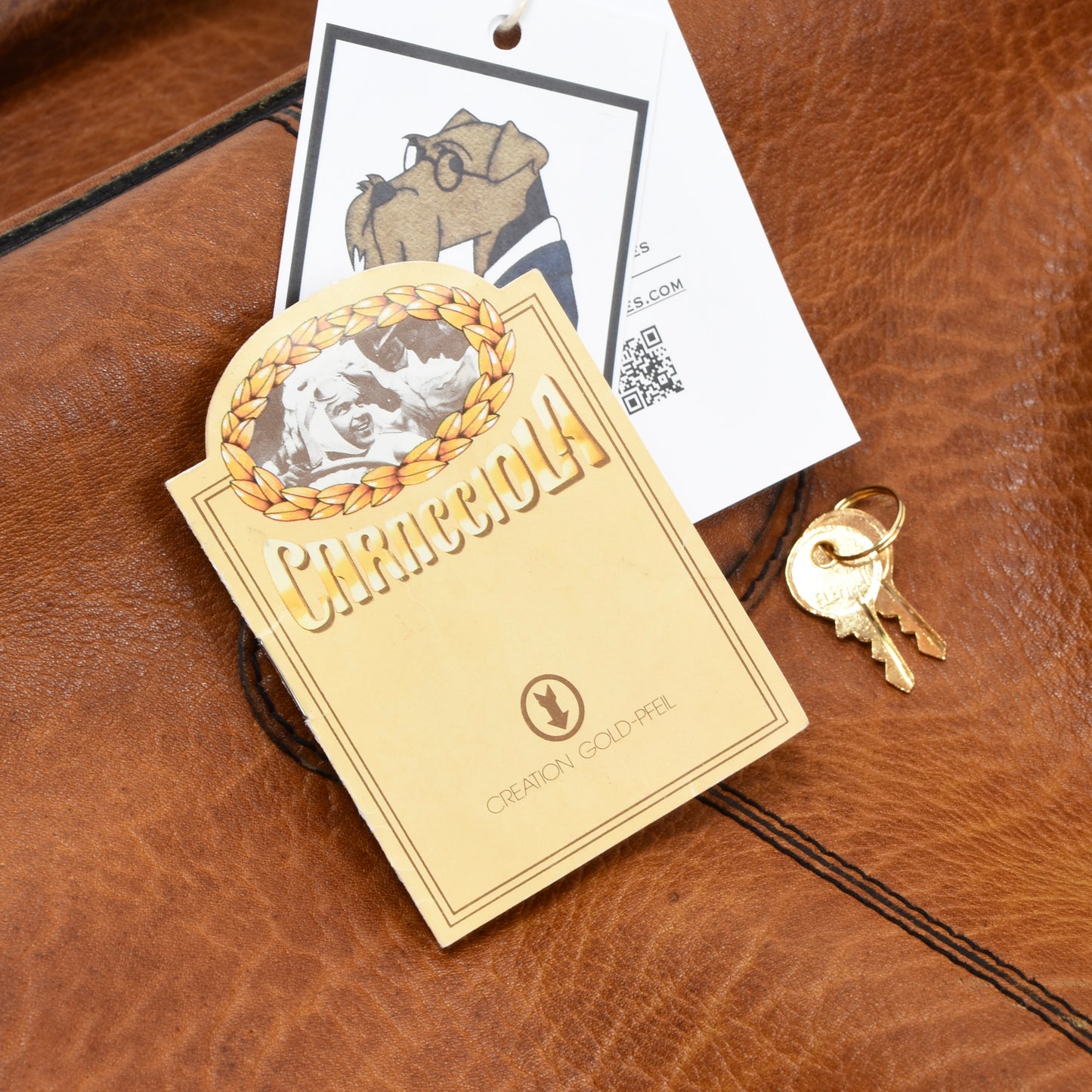 Goldpfeil Caracciola Leather Weekender/Duffle Bag - Tan/Brown