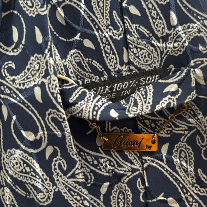 Brioni Silk Tie ca. 147.5cm/9.5cm - Blue Paisley