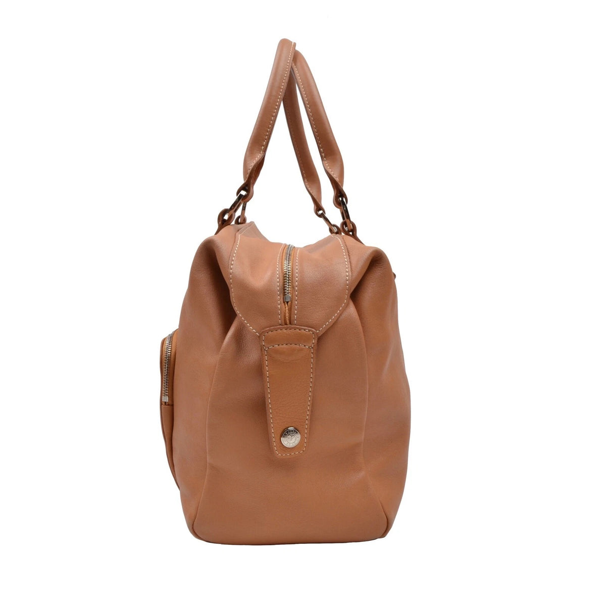 Longchamp Paris Leather Bag Made in France ca. 32cm - Tan