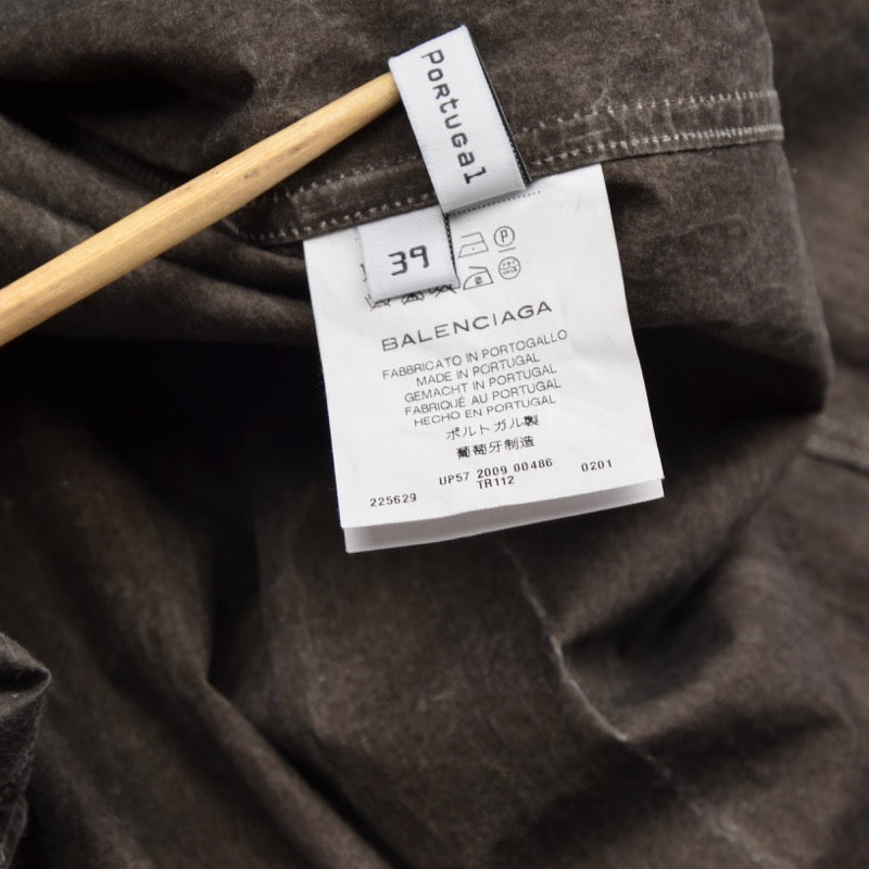 Balenciaga Paris Waxed Shirt Size 39 - Charcoal