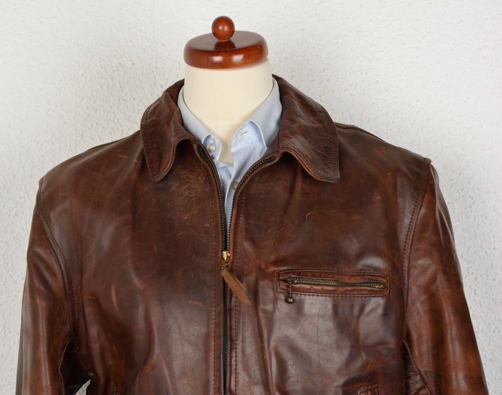 Vintage Aero Leather Front Quarter Horsehide Leather Jacket – Leot