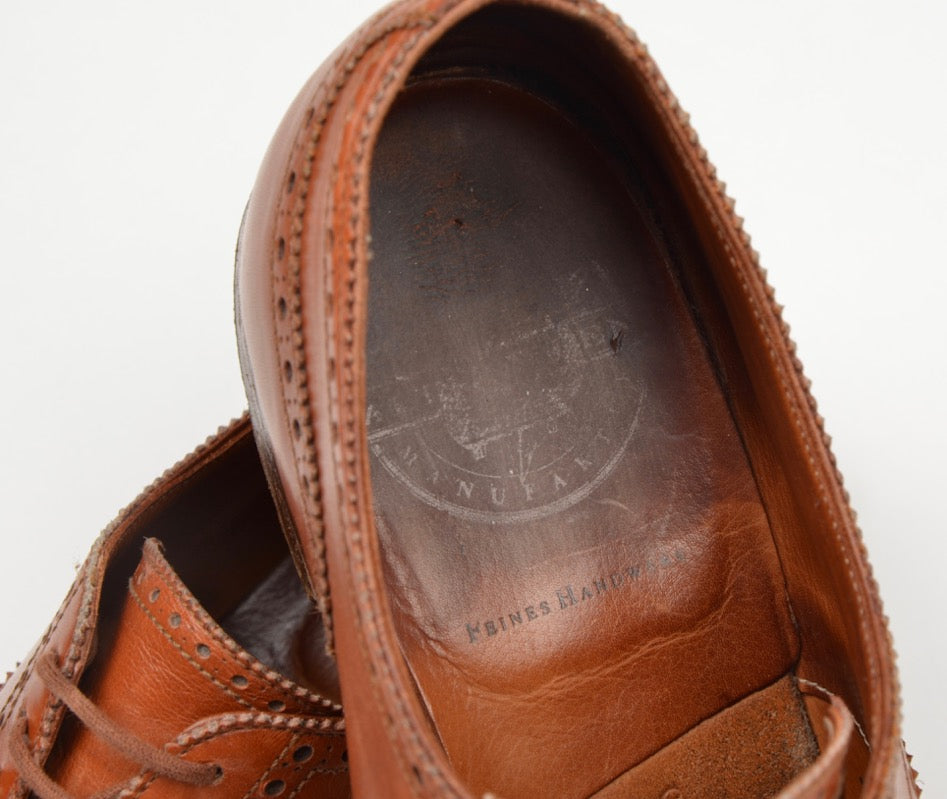 Alt Wien x Crockett & Jones Cap Toe Brogue Schuhe Größe 8E - Cognac Brown