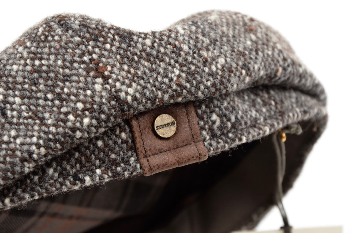 Stetson Hatteras Donegal Tweed Flatcap Hut Größe 55/S - Braun