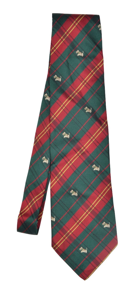 Plaid Silk Westie Tie - Red & Green