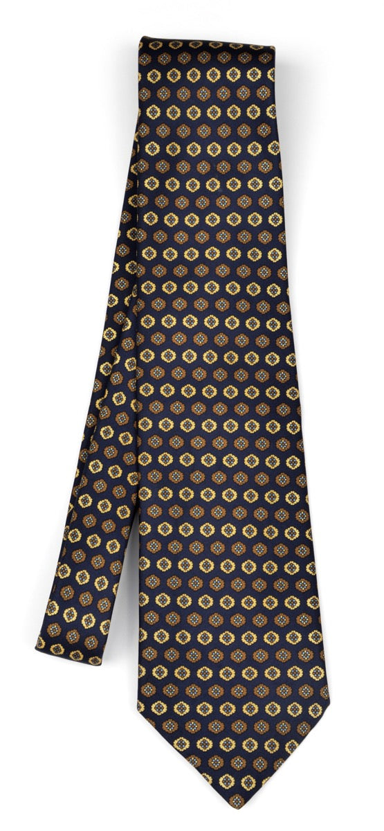 Prokop Graz Englische Fourlard Krawatte - Navy