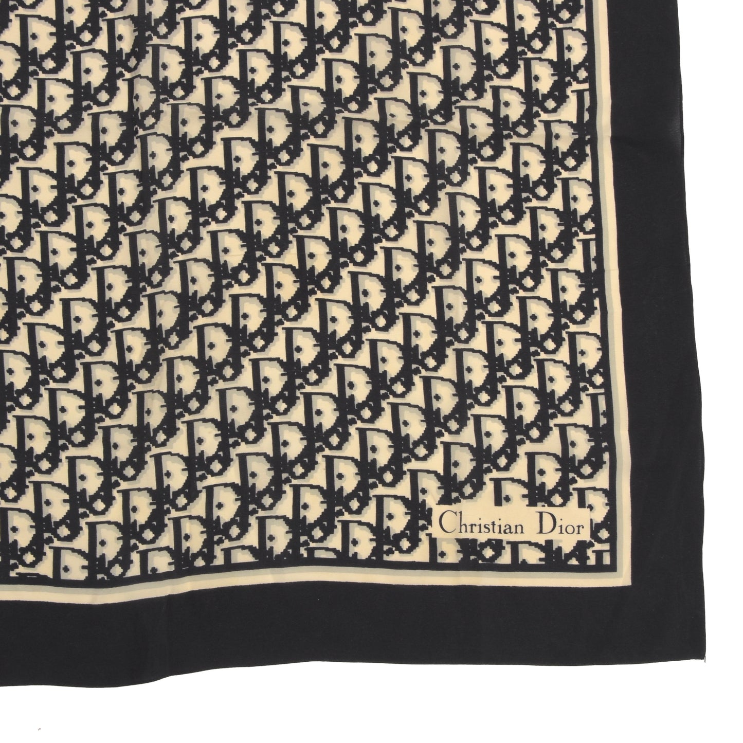 Christian Dior Vintage Seidenschal - Schwarz Spellout