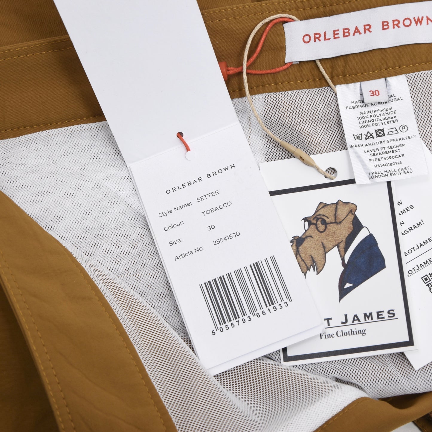 New Orlebar Brown Swim Shorts Size 30 - Tobacco Brown