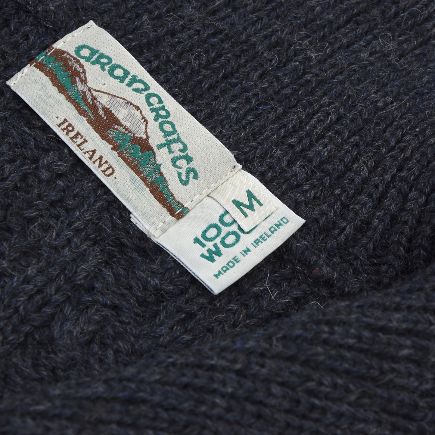 Aran Crafts 1/4 Zip Cableknit Wool Sweater - Blue