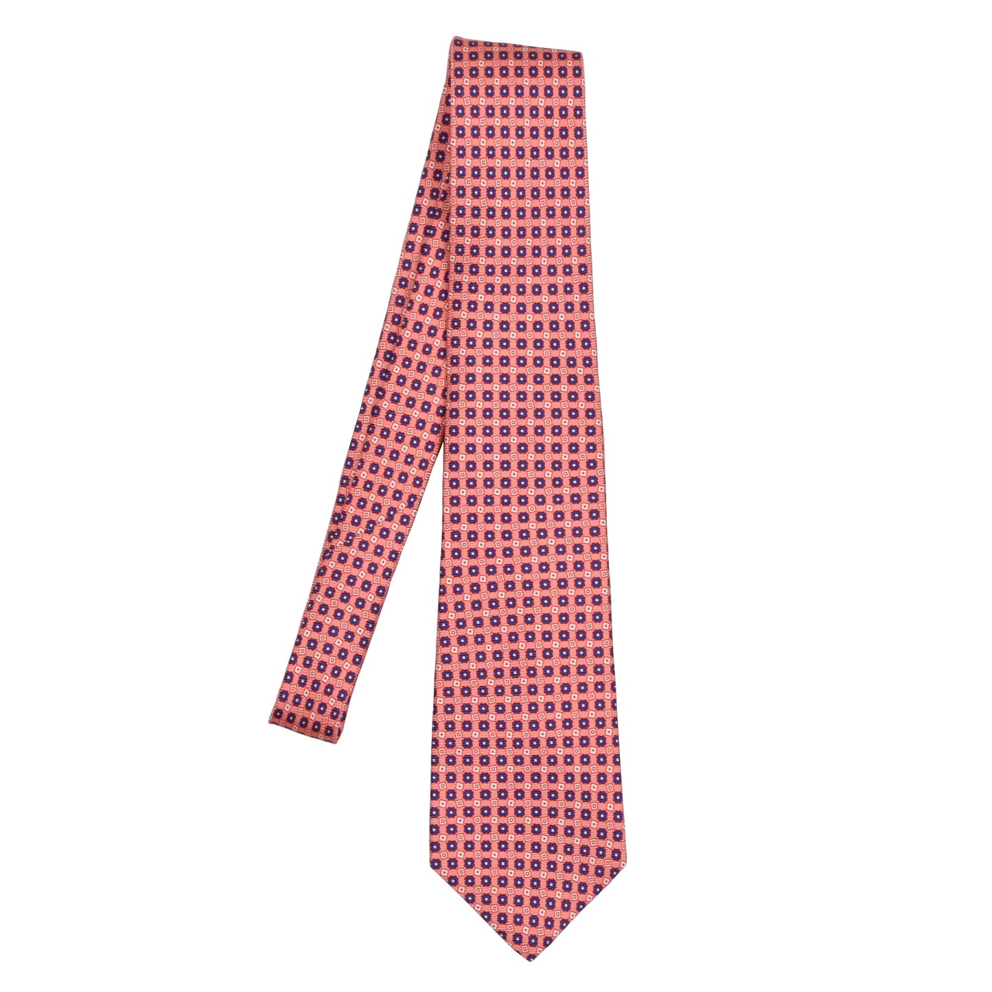 Kiton Napoli 7 Fold Silk Tie - Salmon Pink