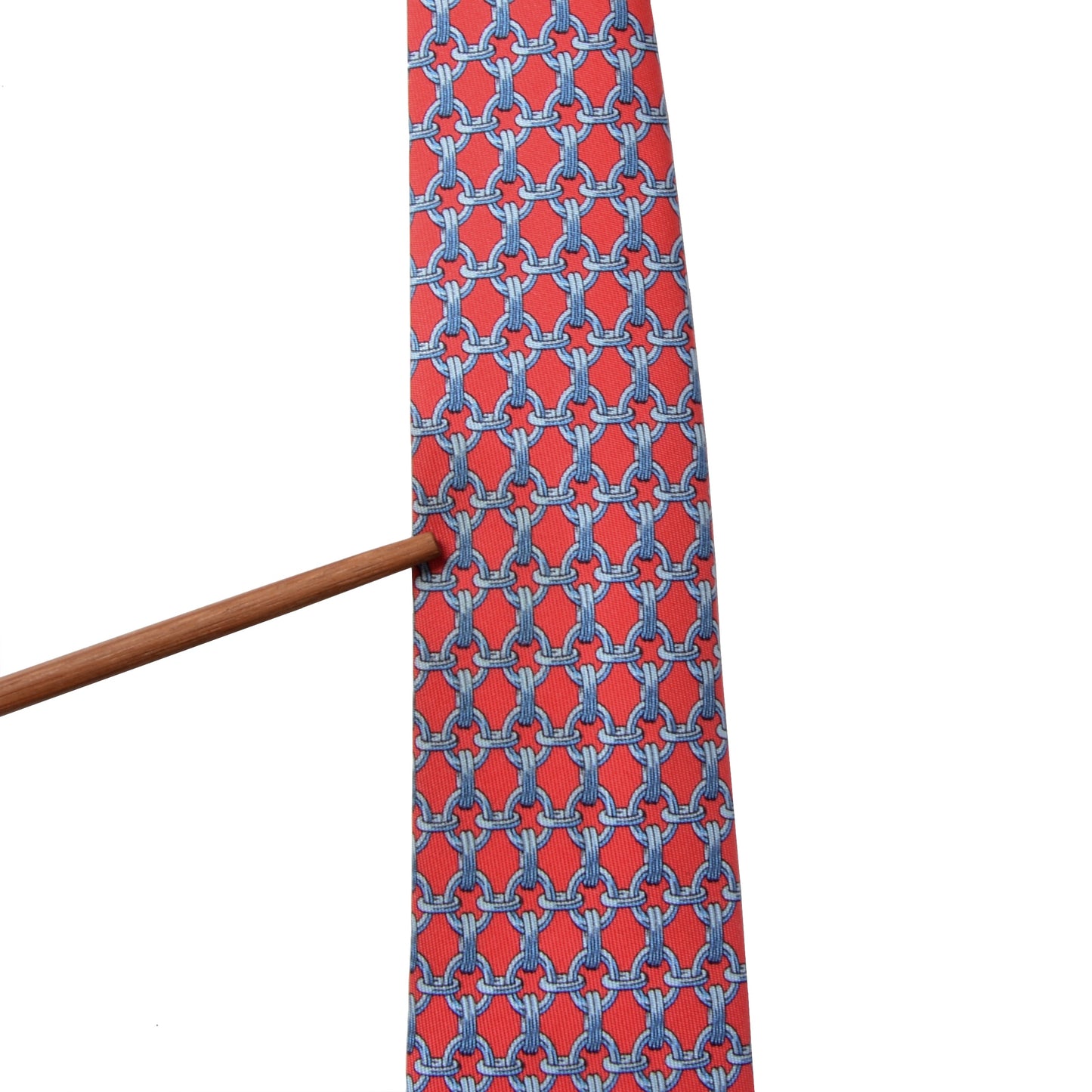 Hermès Paris Seidenkrawatte 59 EA - Hellrot