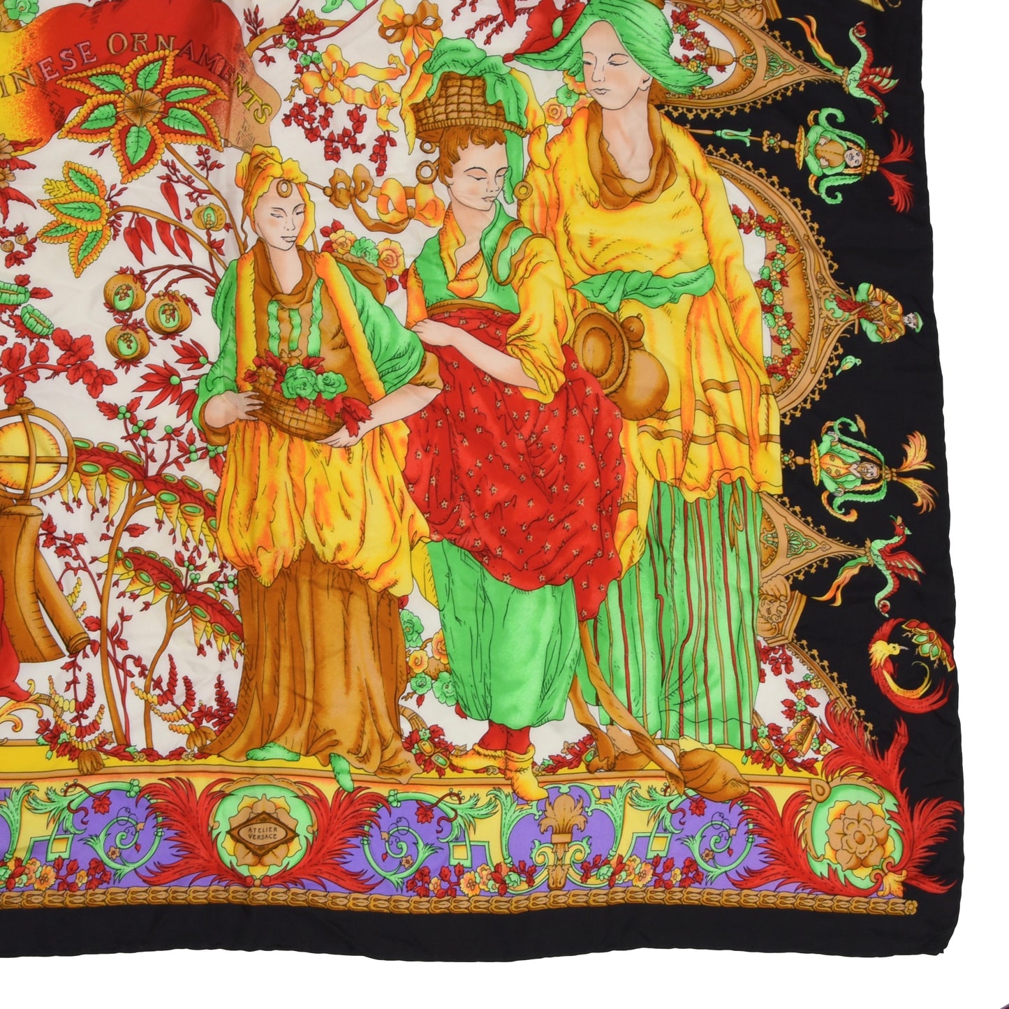Vintage 1990er Jahre Atelier Versace Seidenschal - chinesische Ornamente