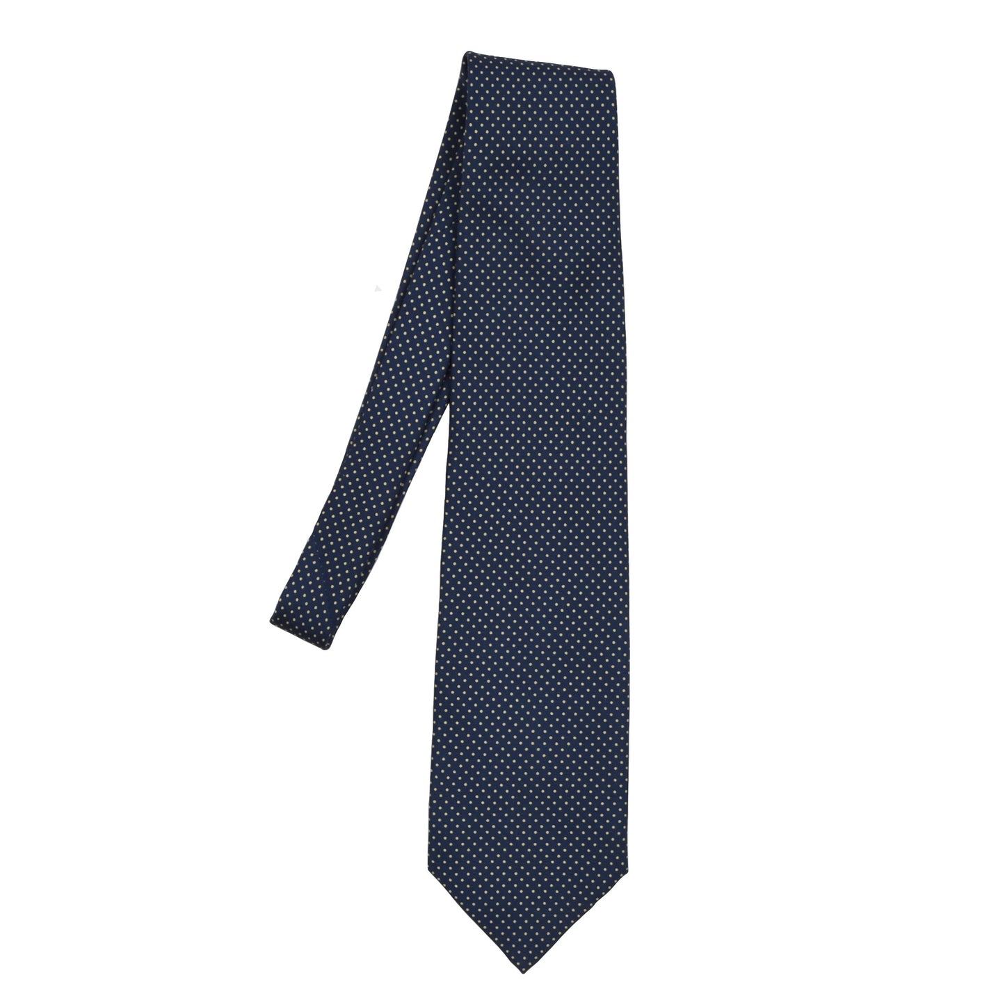 E. Marinella Napoli Silk Tie - Navy Pindot