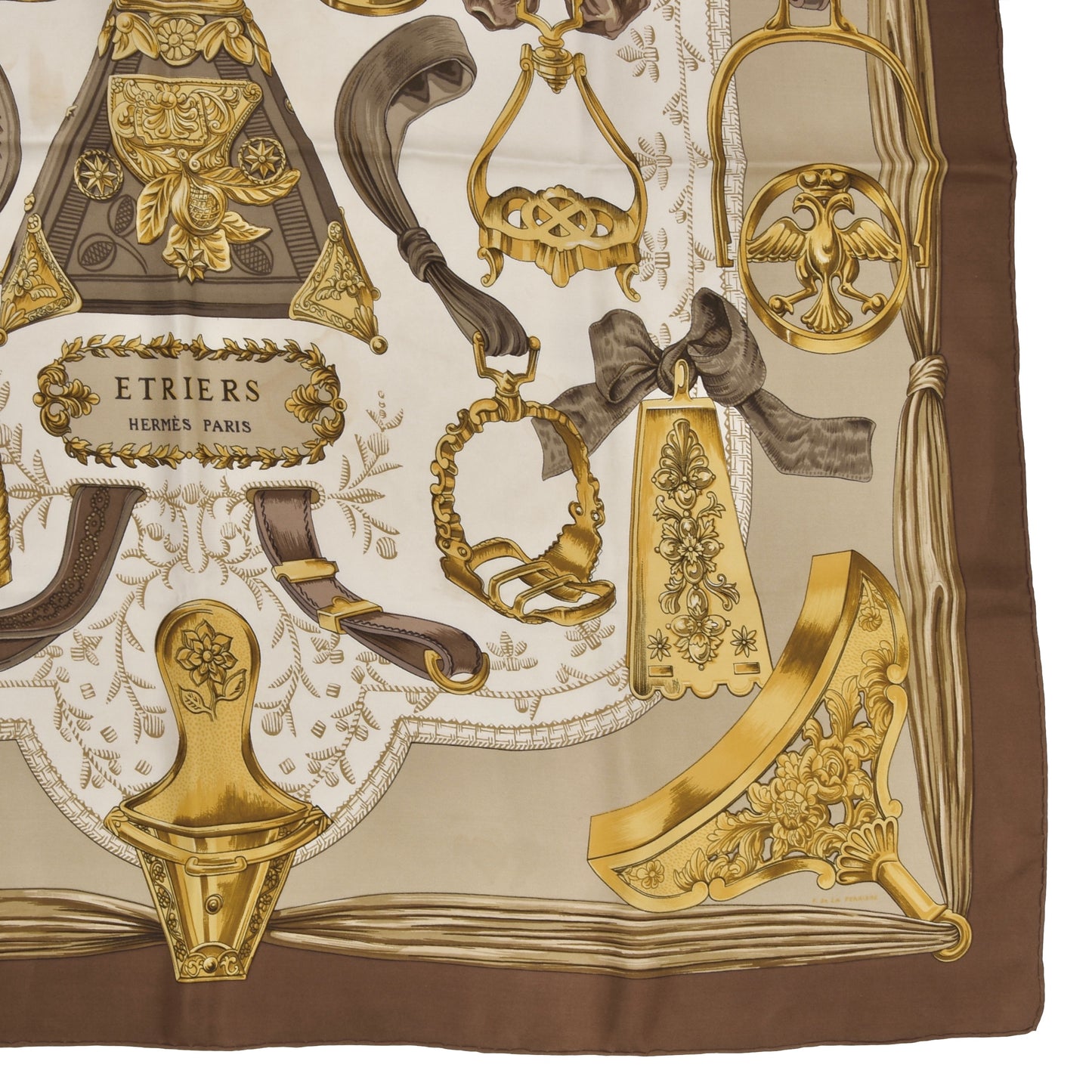 Hermès Paris Françoise de la Perrière Etriers Silk Scarf