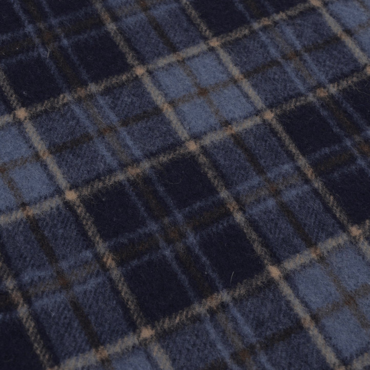 DAKS London Wool Scarf - Navy Plaid