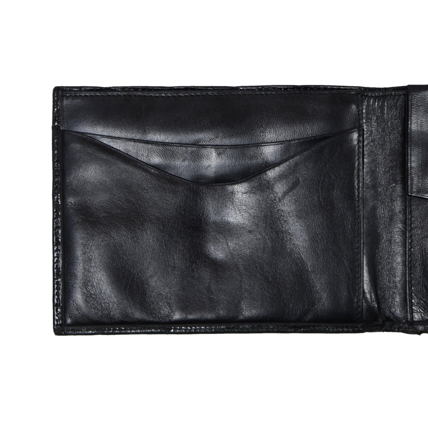 Vintage Krokodilleder Brieftasche - schwarz