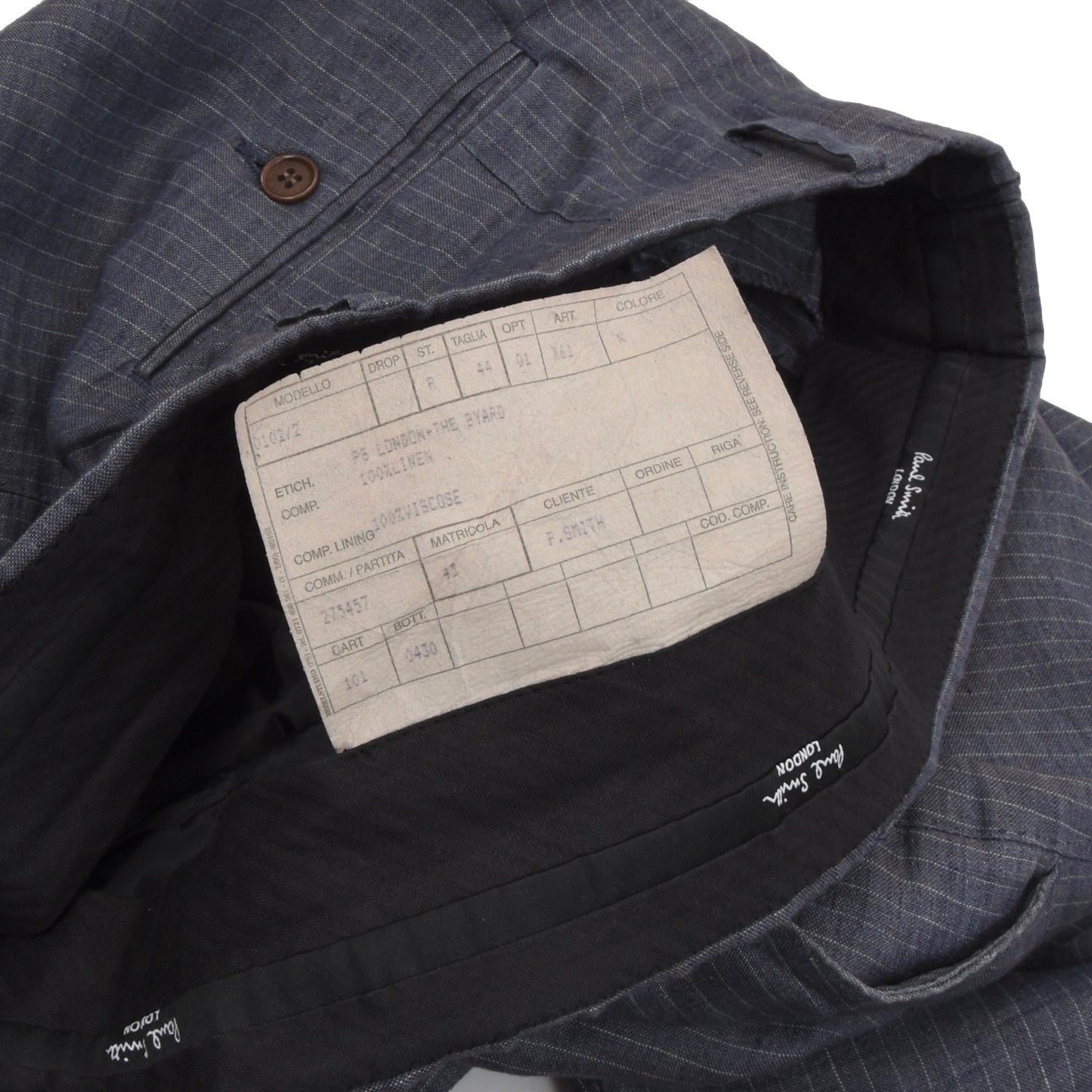 Paul Smith London Linen Suit Size UK 44 - Steel Blue