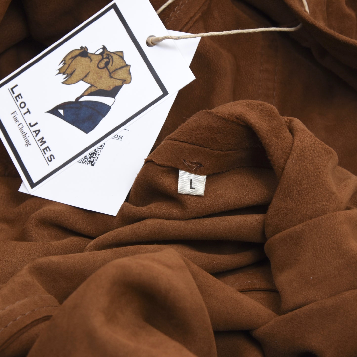 Suede Leather Shirt Size L - Brown