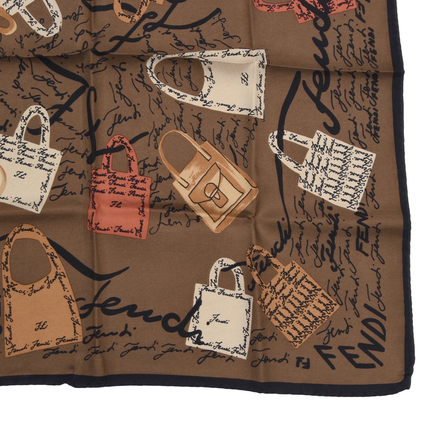 Vintage Fendi Seidenschal - Handtaschendruck