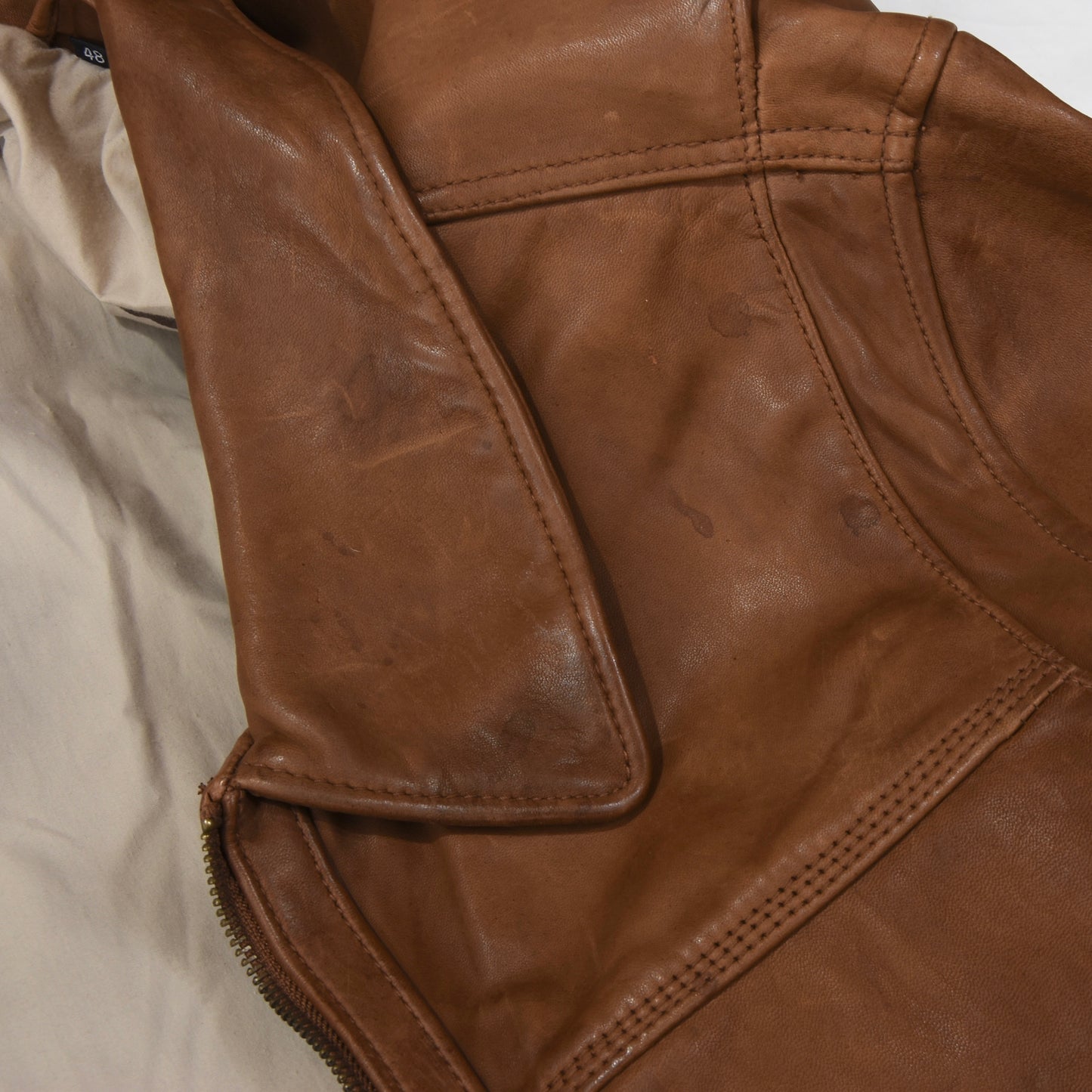 Trapper Lederjacke Größe 48 - Braun