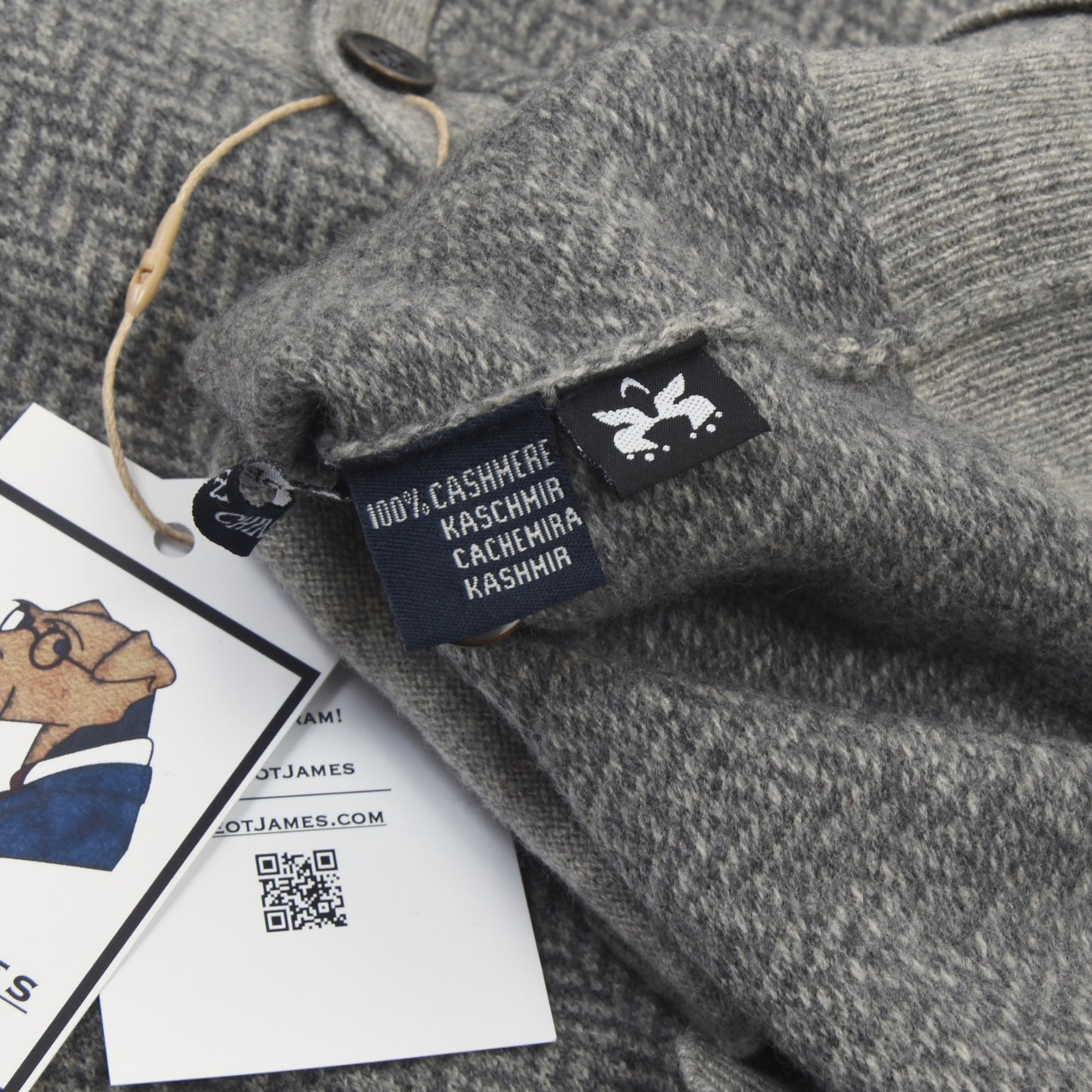 Jaggy 100% Cashmere Sweater Vest/Waistcoat Size M - Grey Herringbone