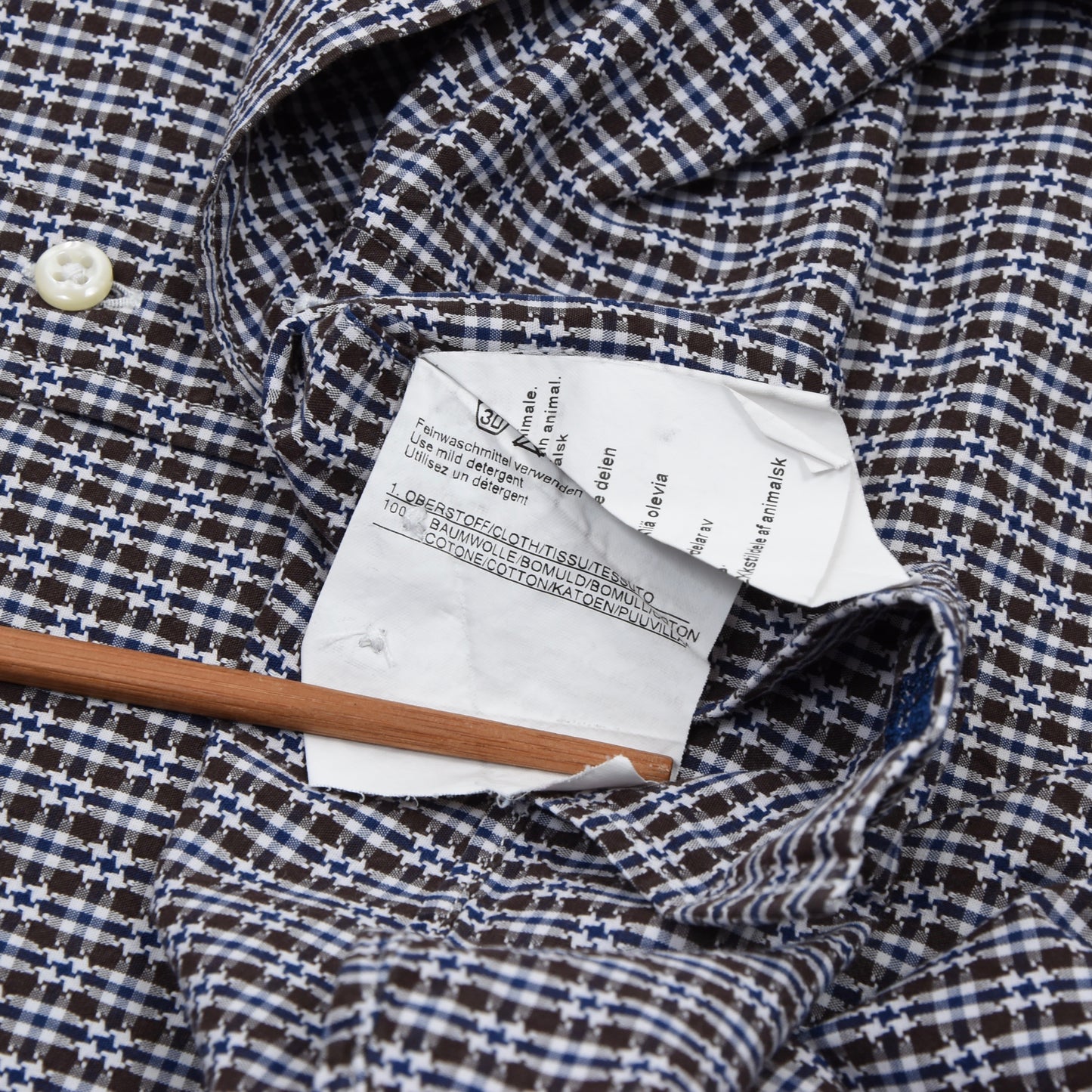 2x Kleidermanufaktur Habsburg Shirts Size 41 - Blue/Brown Plaid