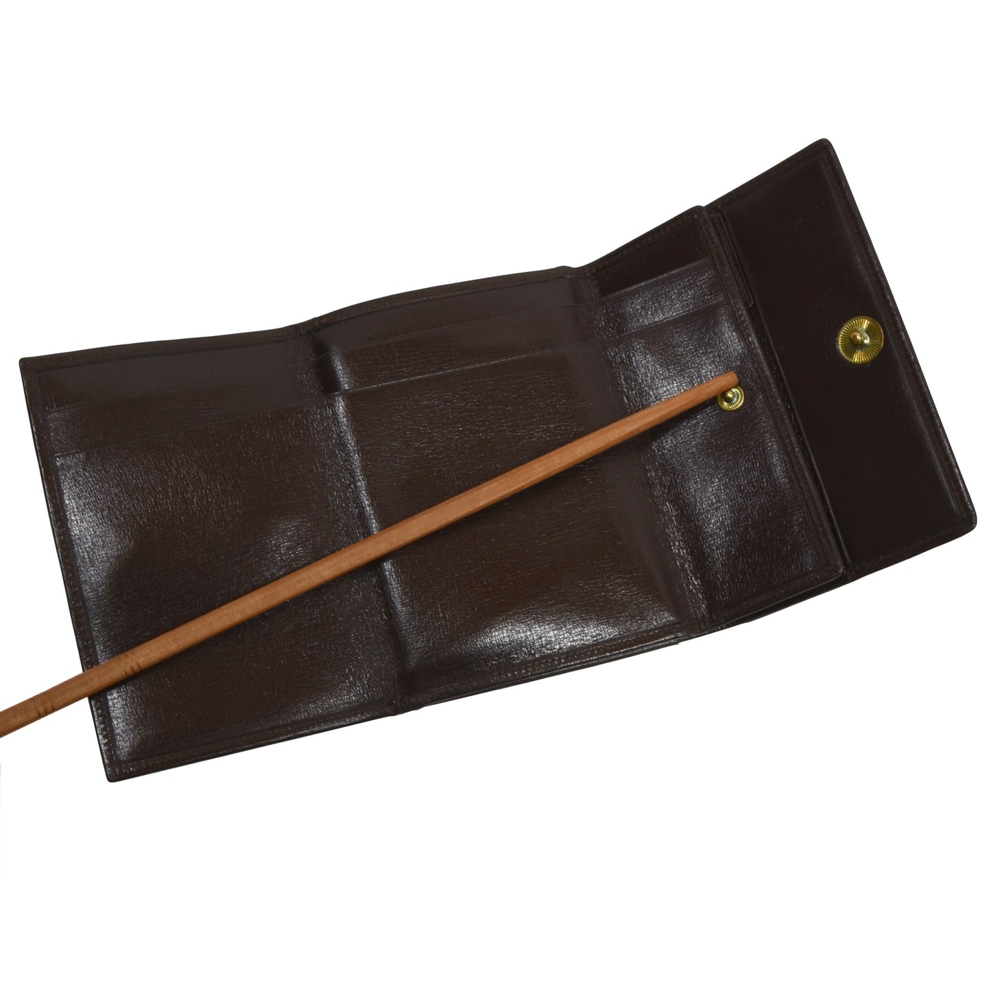 Luxury Leather Wallet With Coin Pouch - Brown