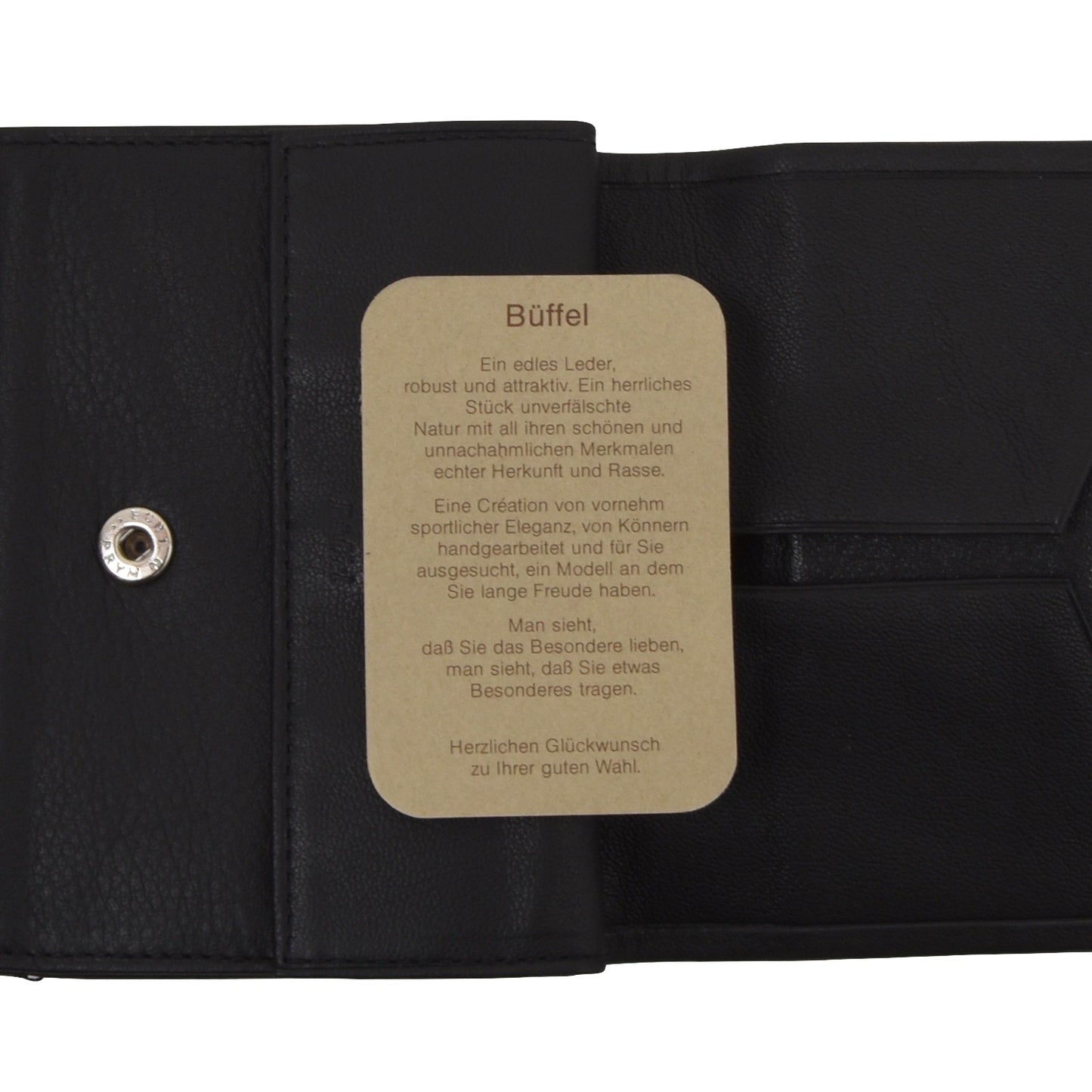 Creation Weiss Geldbörse aus Büffelleder - Schwarz