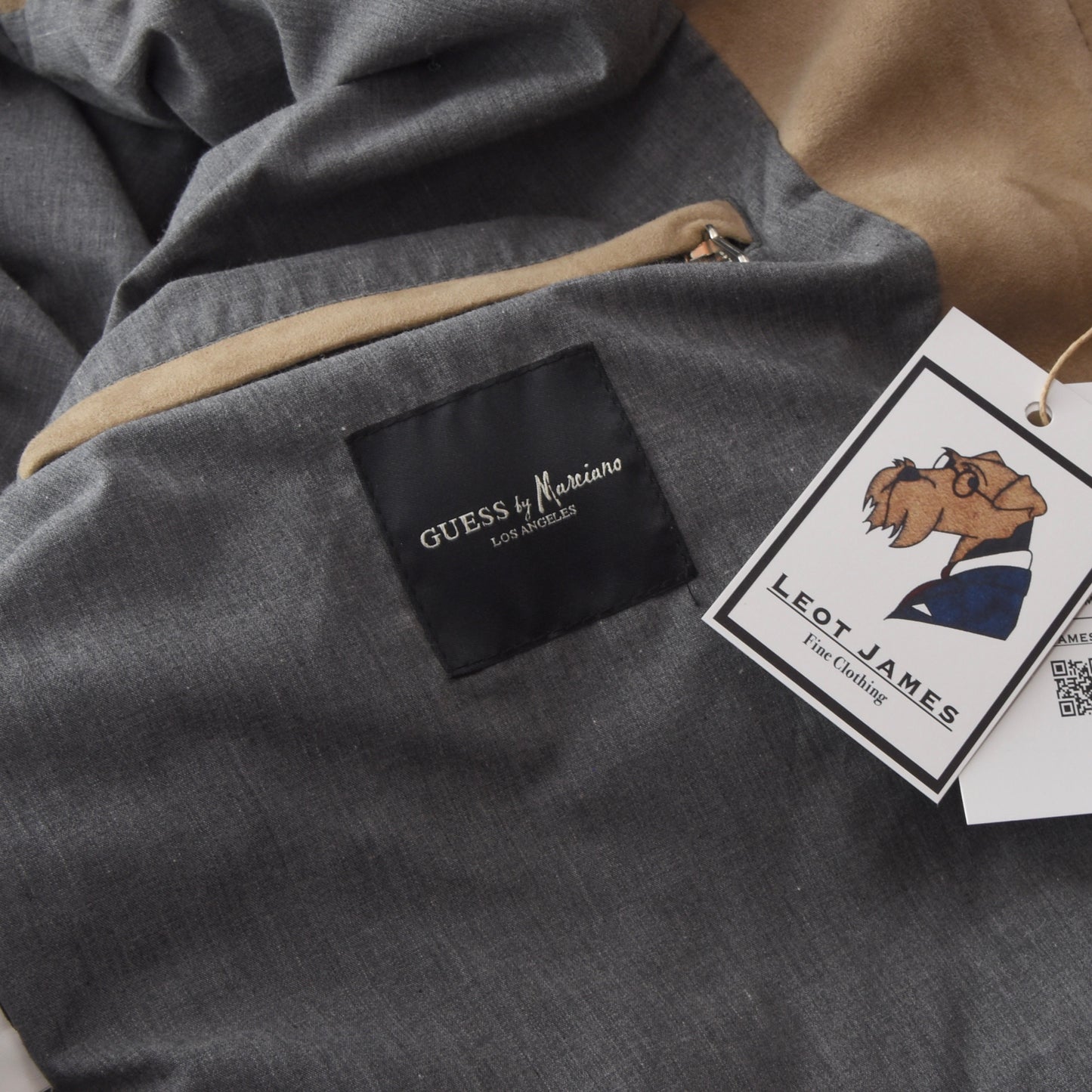 Guess by Marciano Lamb Leather Jacket - Beige