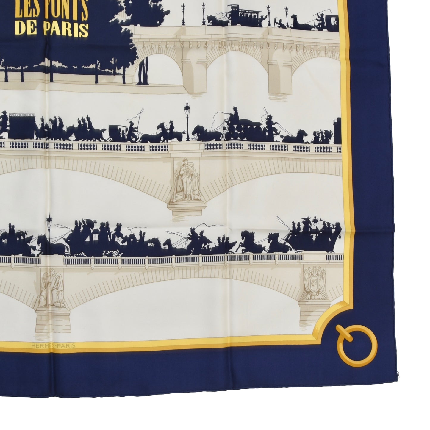 Hermès Paris Hugo Grygkar Les Ponts de Paris Silk Scarf
