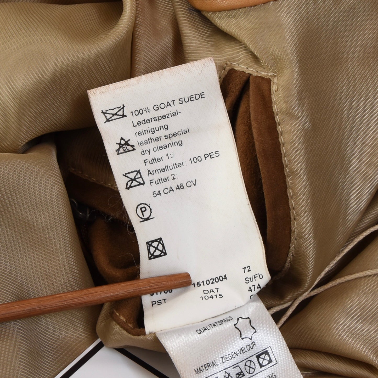 Milestone Goat Suede Leather Jacket Size 54 - Brown