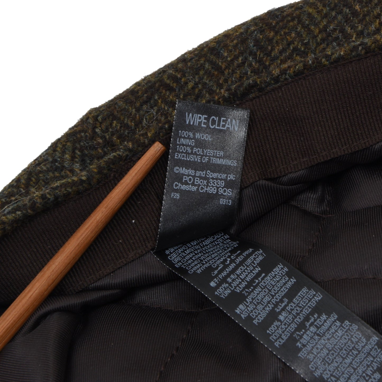 M&S Moon Tweed Flat Cap/Hat Size Large 7 1/4-7 3/8 - Green