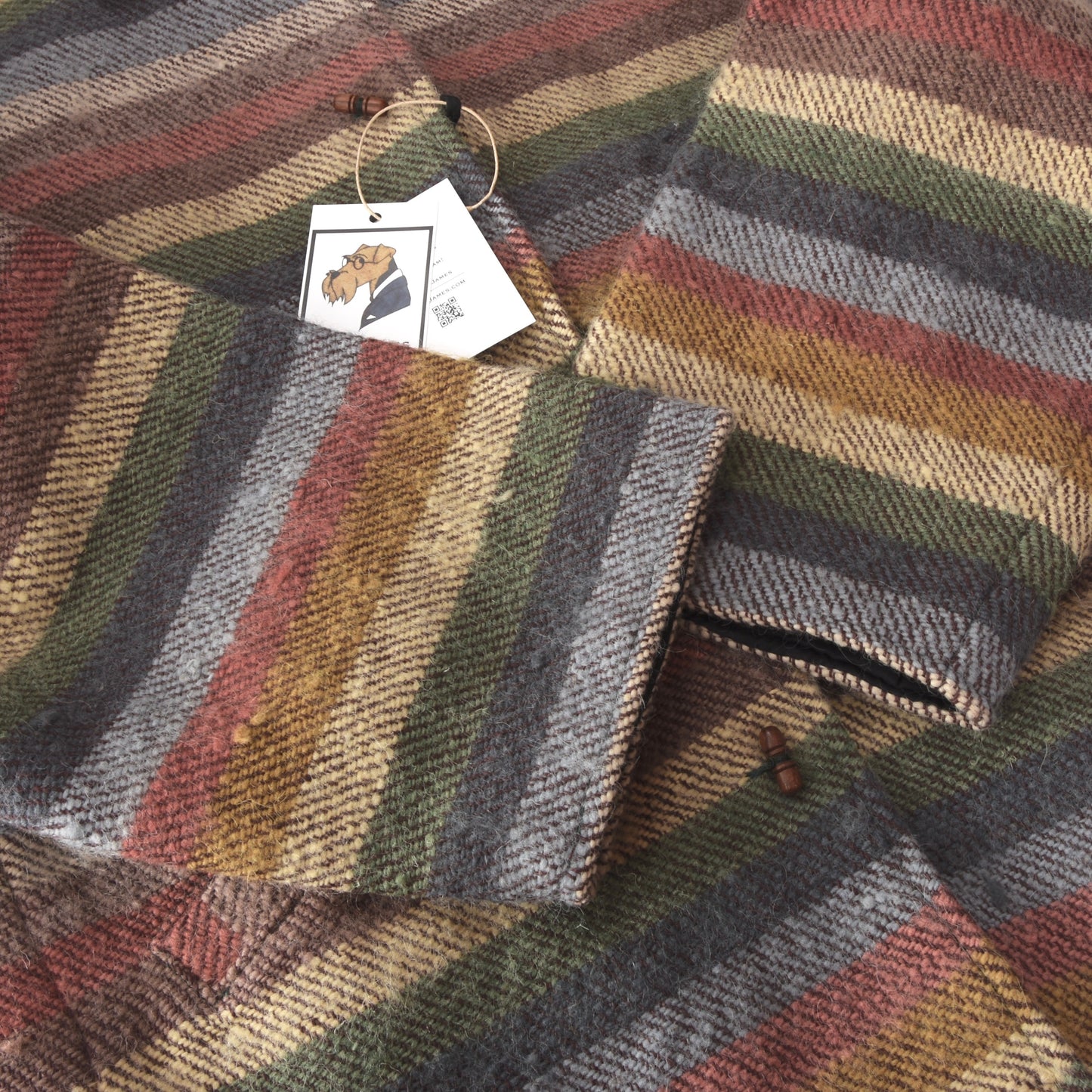 Wool Striped Blanket Jacket Size L