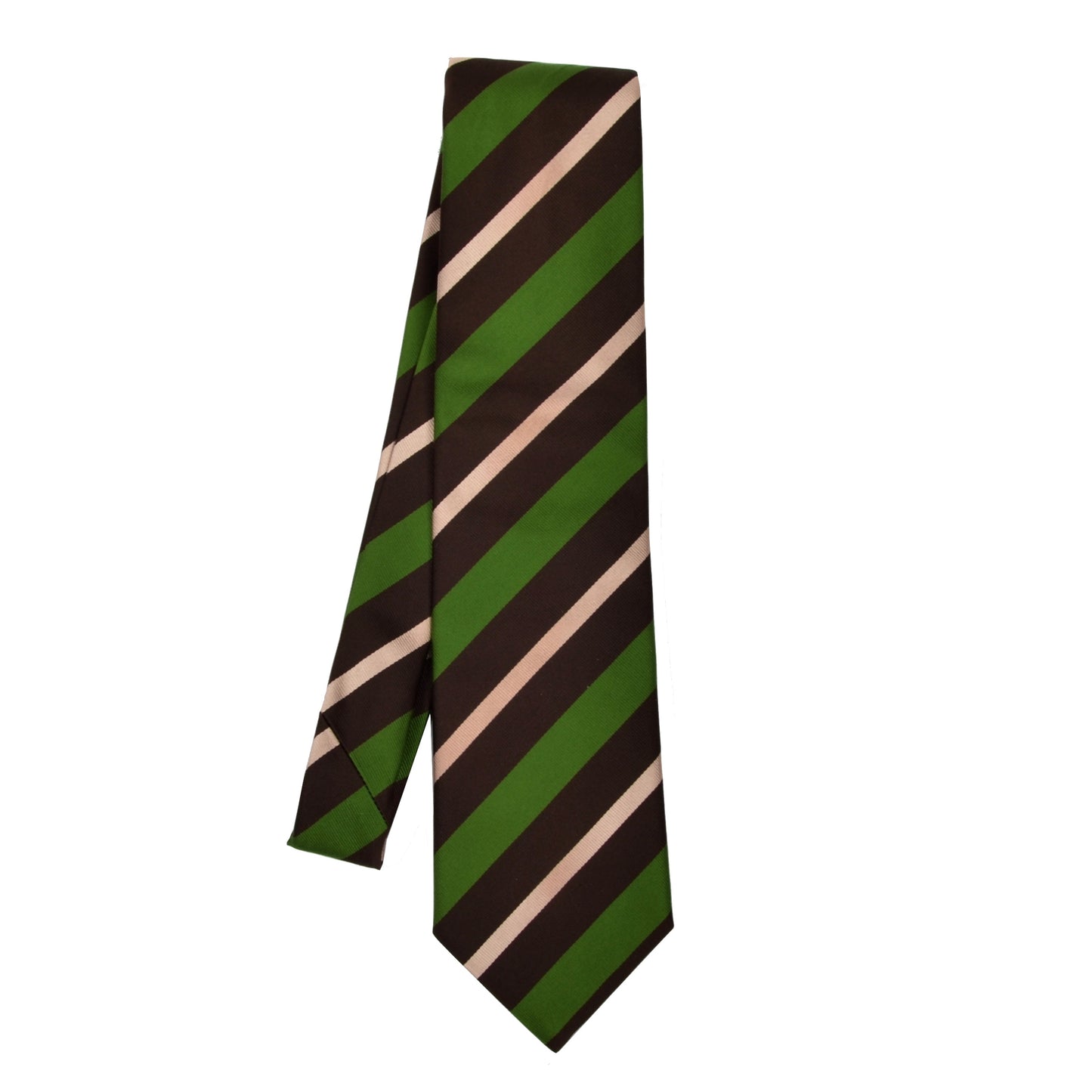 Kleidermanufaktur Habsburg Striped Silk Tie - Green, Brown, Beige