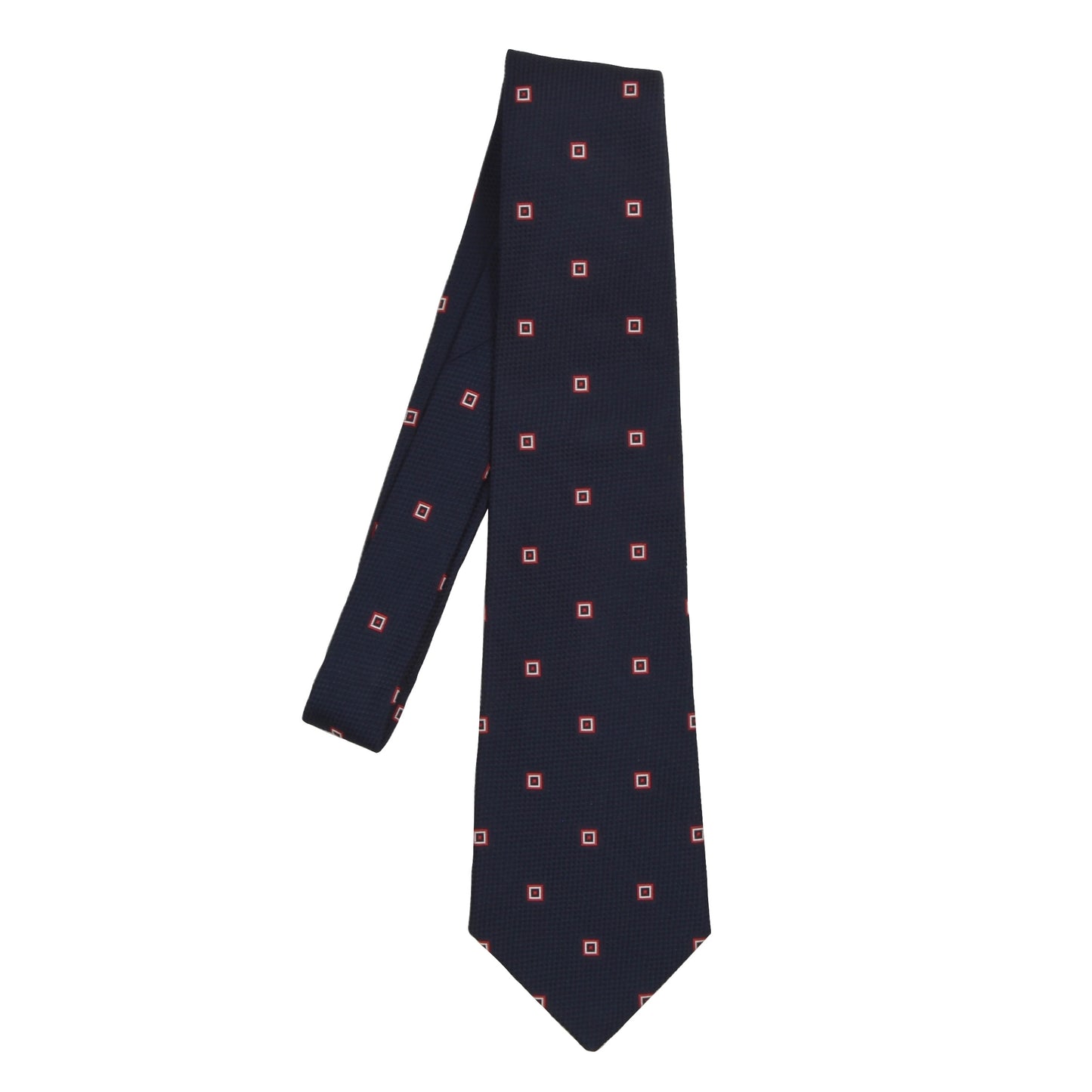Kiton Napoli 7 Fold Silk Tie - Navy Blue