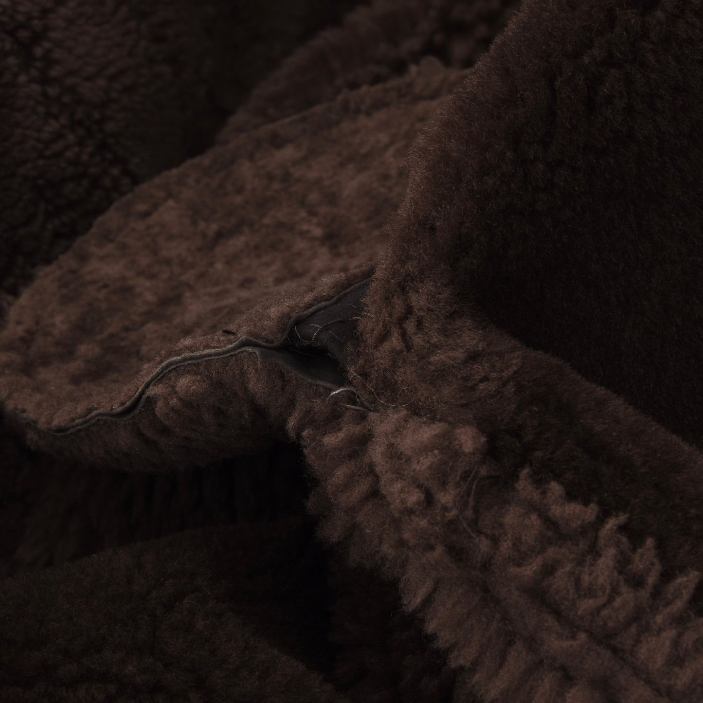 Vintage Shearling Mantelgröße - Tabakbraun