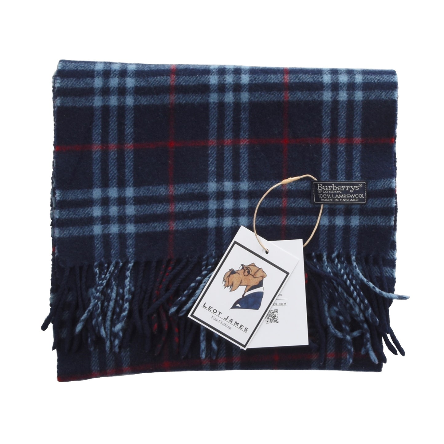Burberrys 100% Wool Scarf ca. 169cm - Navy Novacheck