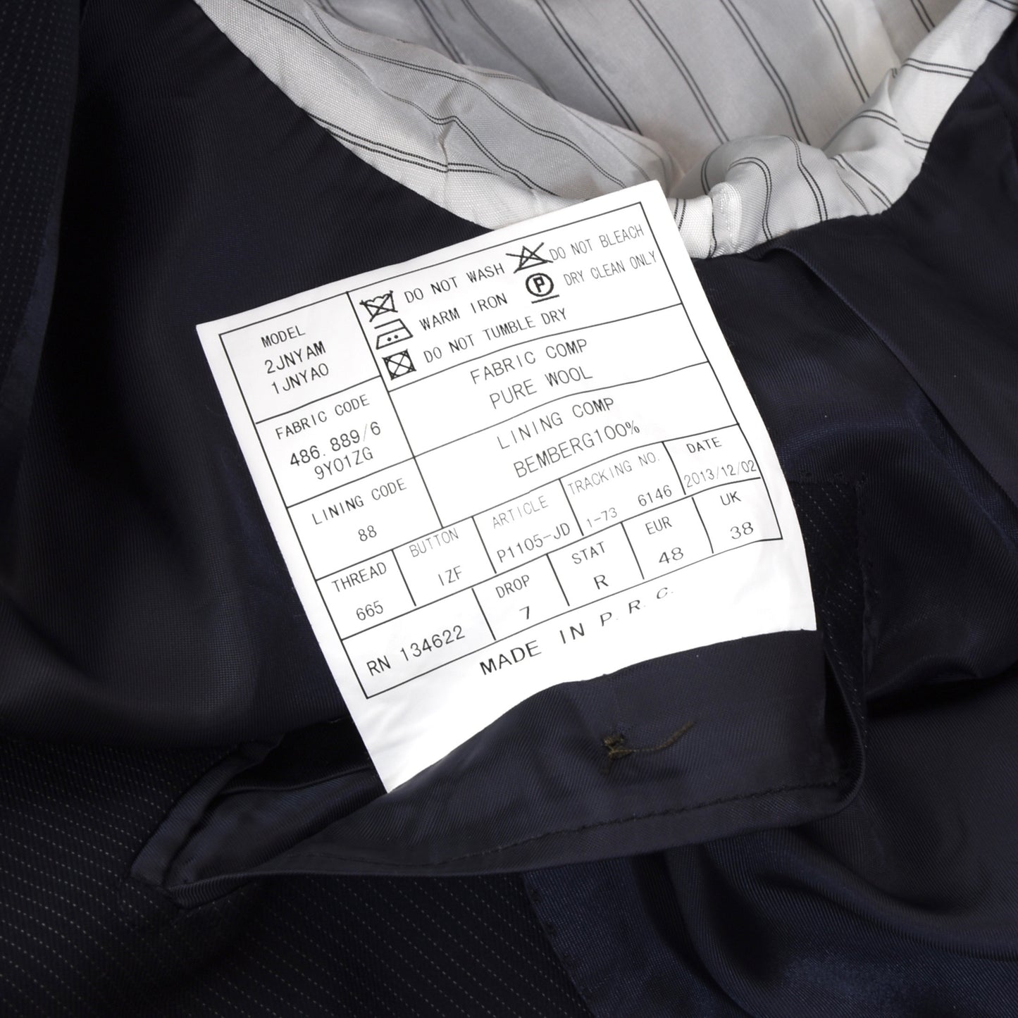 SuitSupply Wolljacke Größe 48 - Navy Stripes