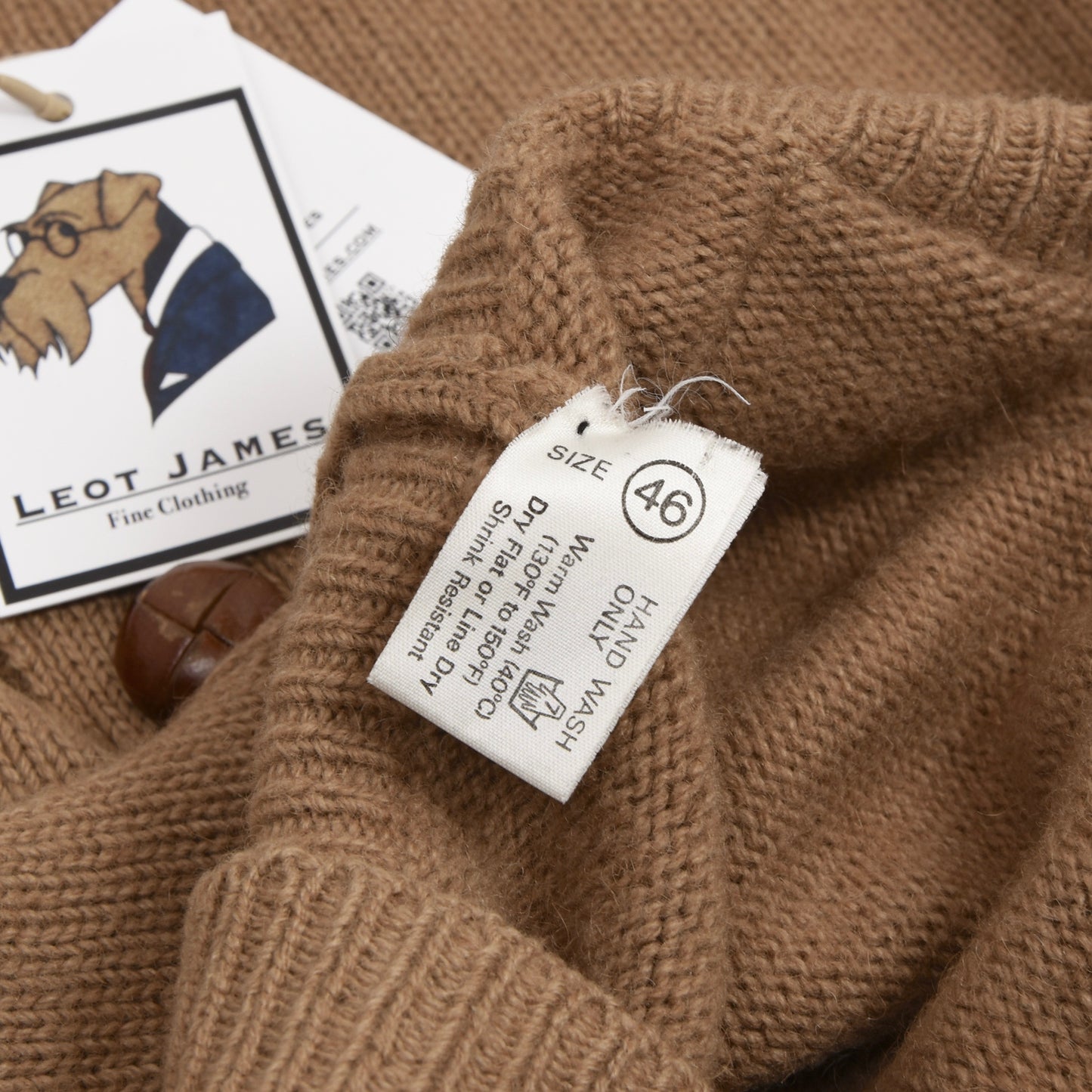 Peter Scott Cardigan aus 100 % Kamelhaar, Größe 46 – Hellbraun