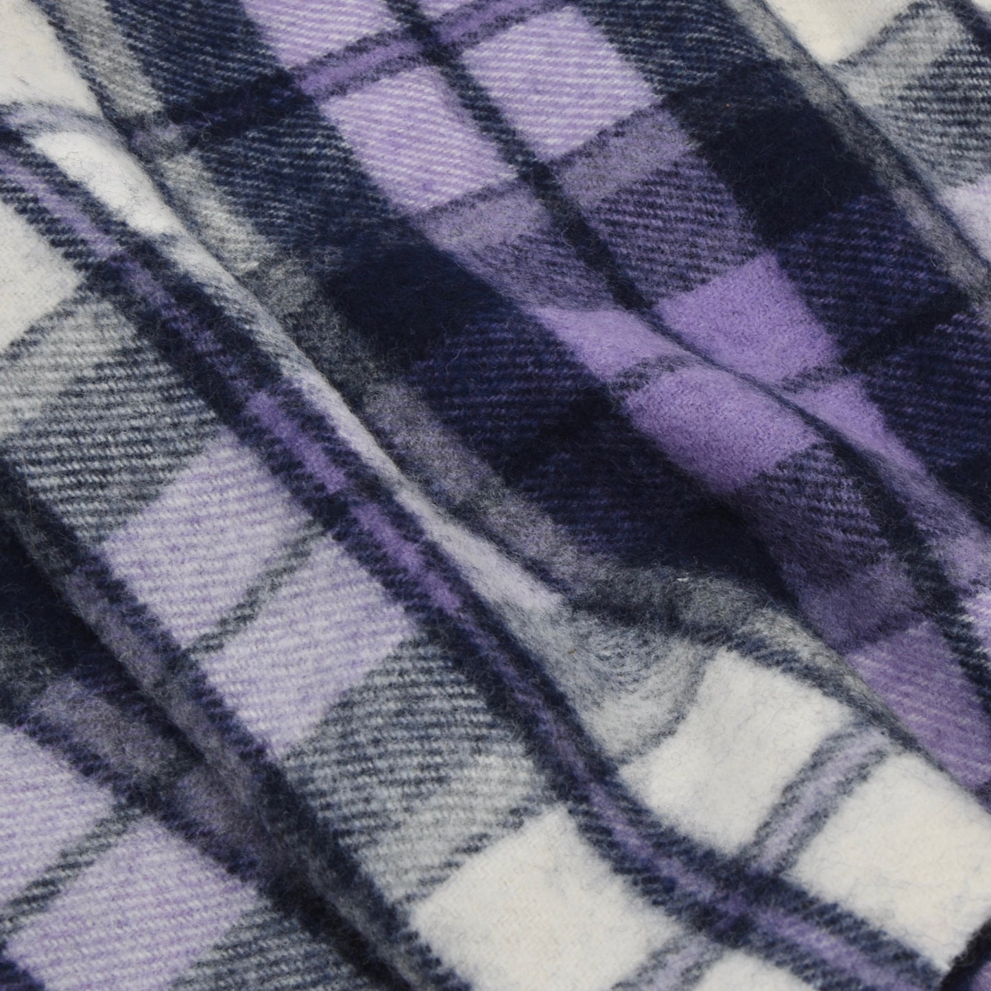 NWT Johnstons of Elgin Wool Scarf 163cm - Purple Tartan