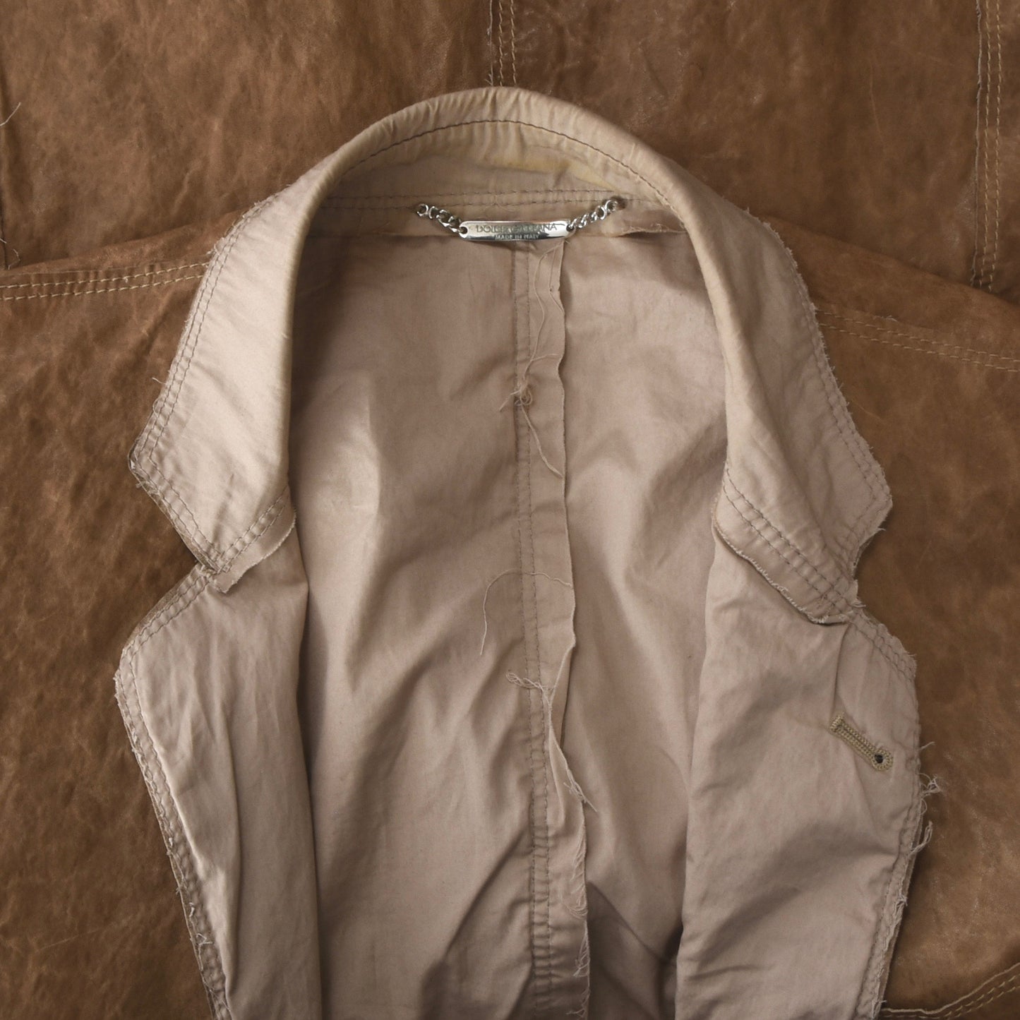 Dolce & Gabbana Lammleder-Lederjacke Größe 52 - Braun