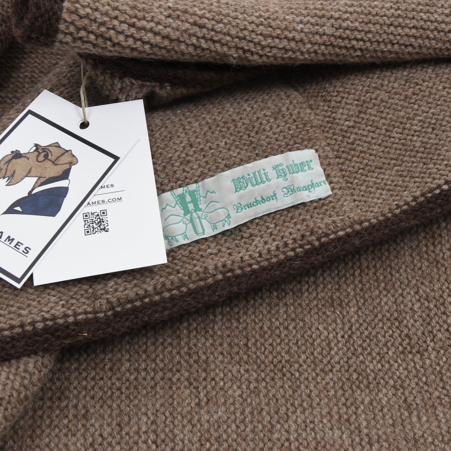 Willi Huber Walkwool Sweater Vest/Trachtenweste 65cm - Tan