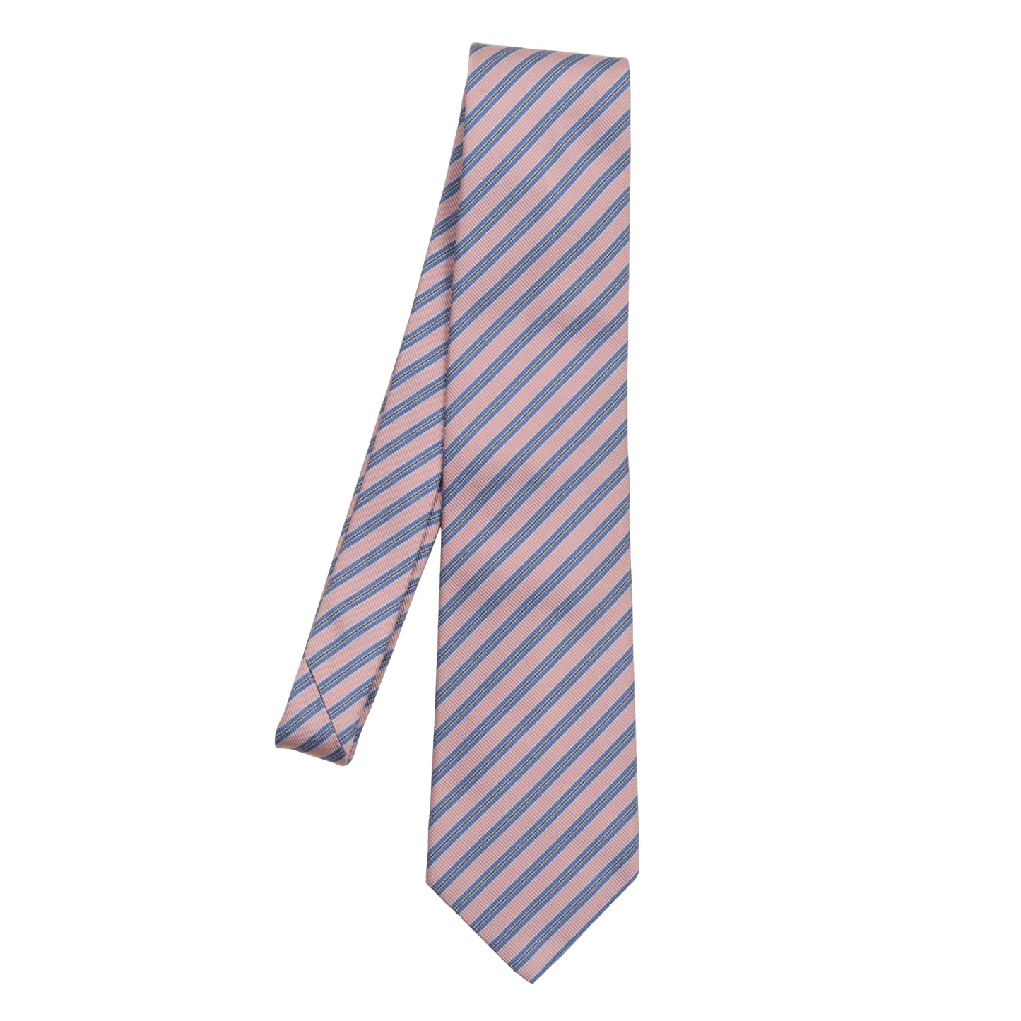 Luigi Borrelli Napoli Silk Tie - Pink & Blue Stripes
