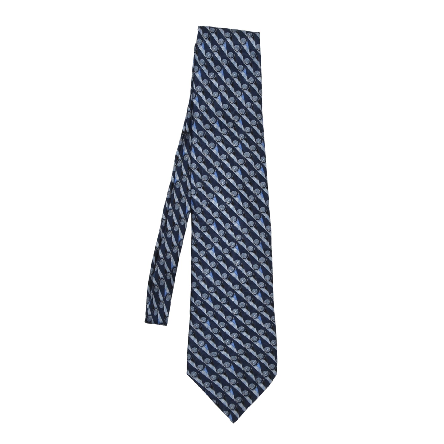 Lanvin Paris Silk Tie - Blue Geometric