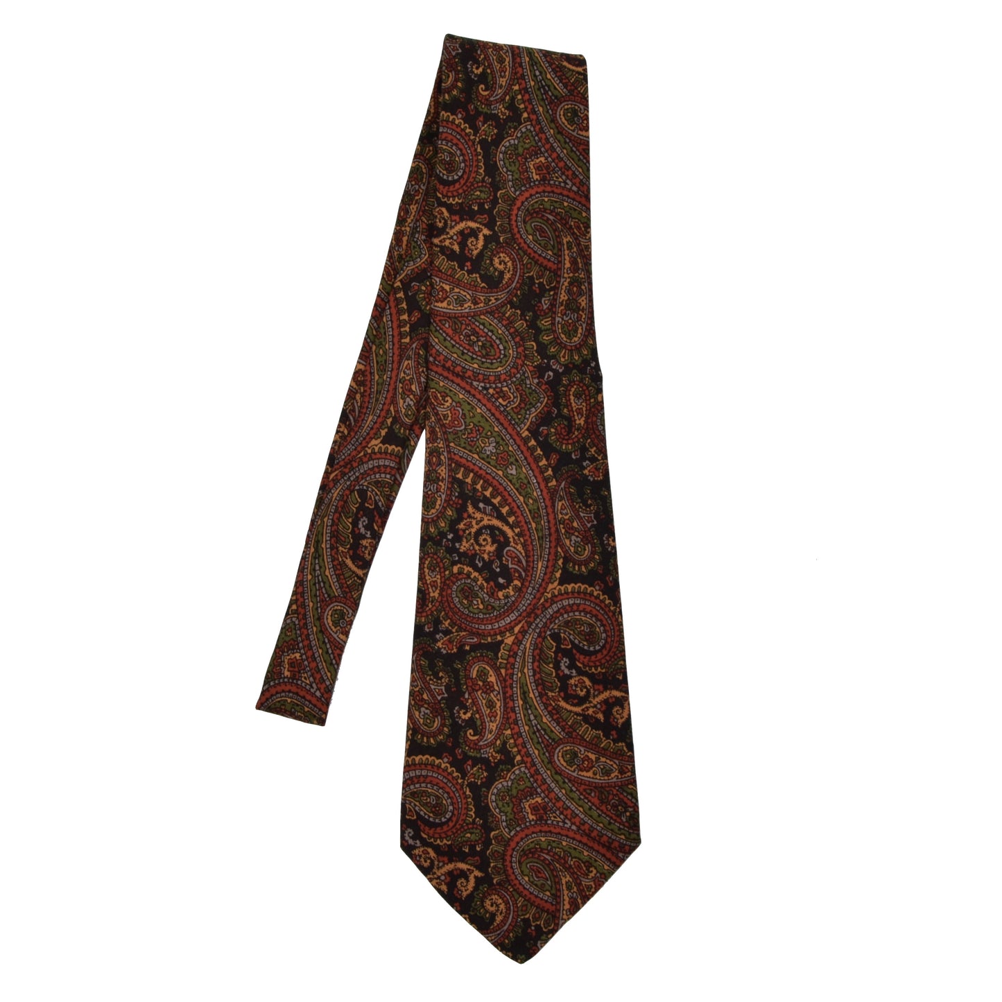 Knize Wien Challis Krawatte aus Wolle - Braun Paisley