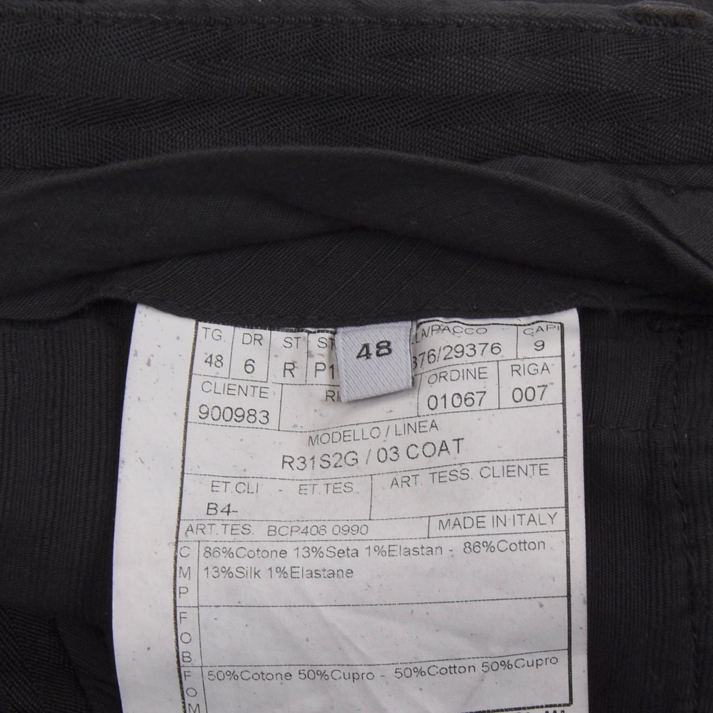 Boglioli Cotton/Silk Pants Size 48 Slim