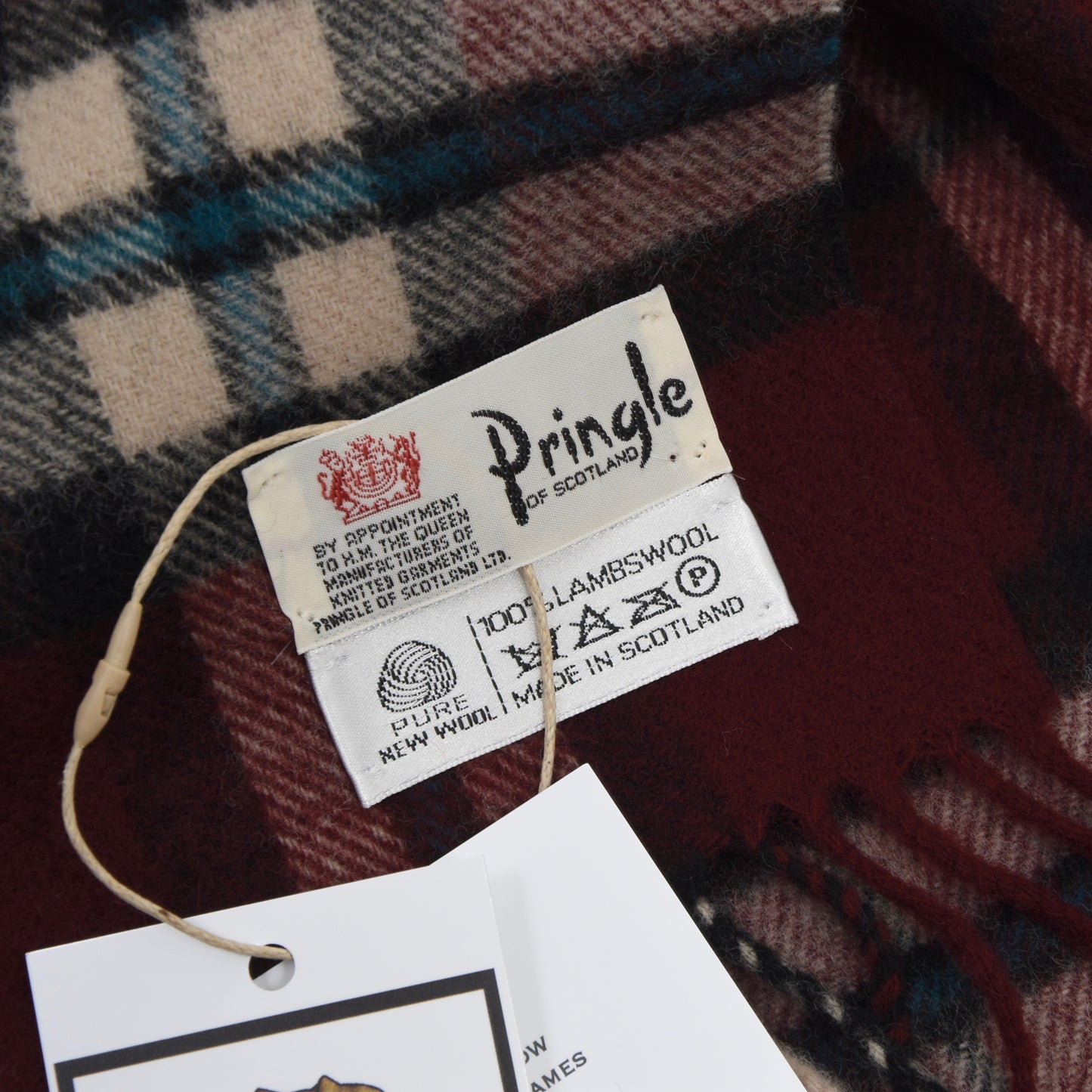 Pringle of Scotland Wollschal – Burgunderrot kariert