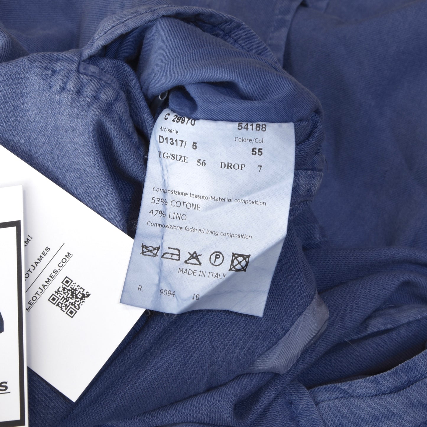 Hydro Baumwolle & Leinen Jacke Größe 56 - Blau