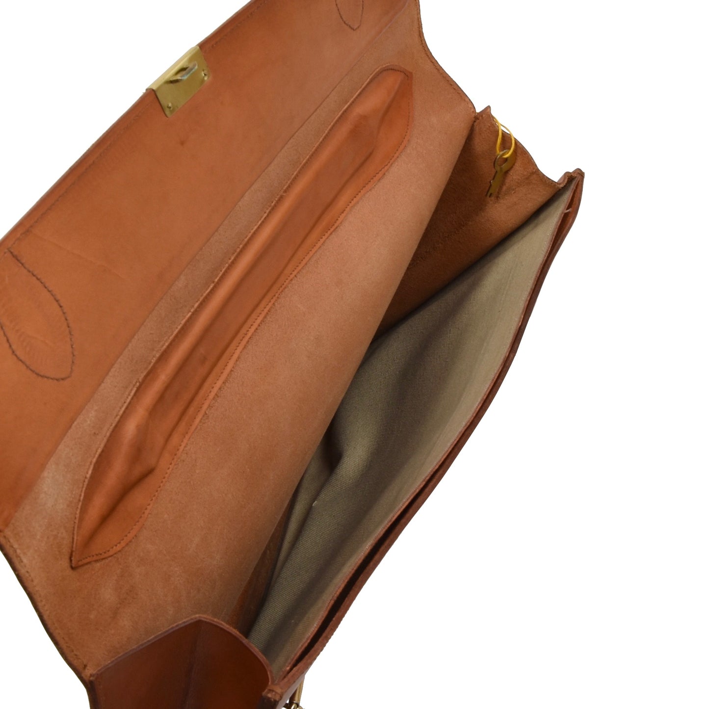 Rustic Leather Briefcase - Saddle Tan