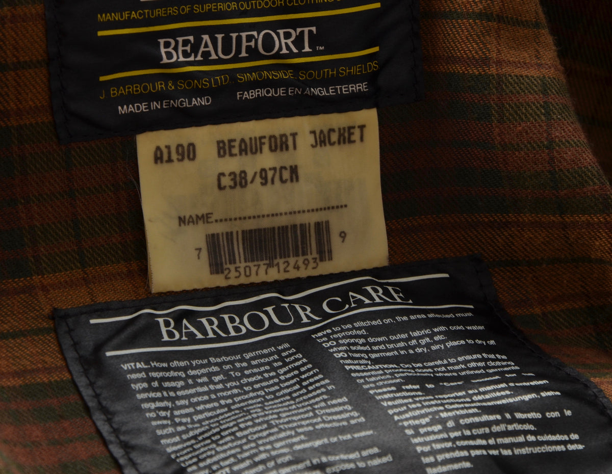 Barbour Beaufort Jacke gewachst Größe C38/97cm - Braun
